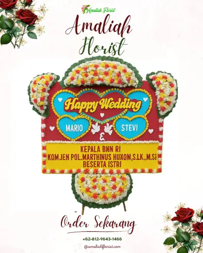 Karangan Papan Bunga Pernikahan di Selaawi